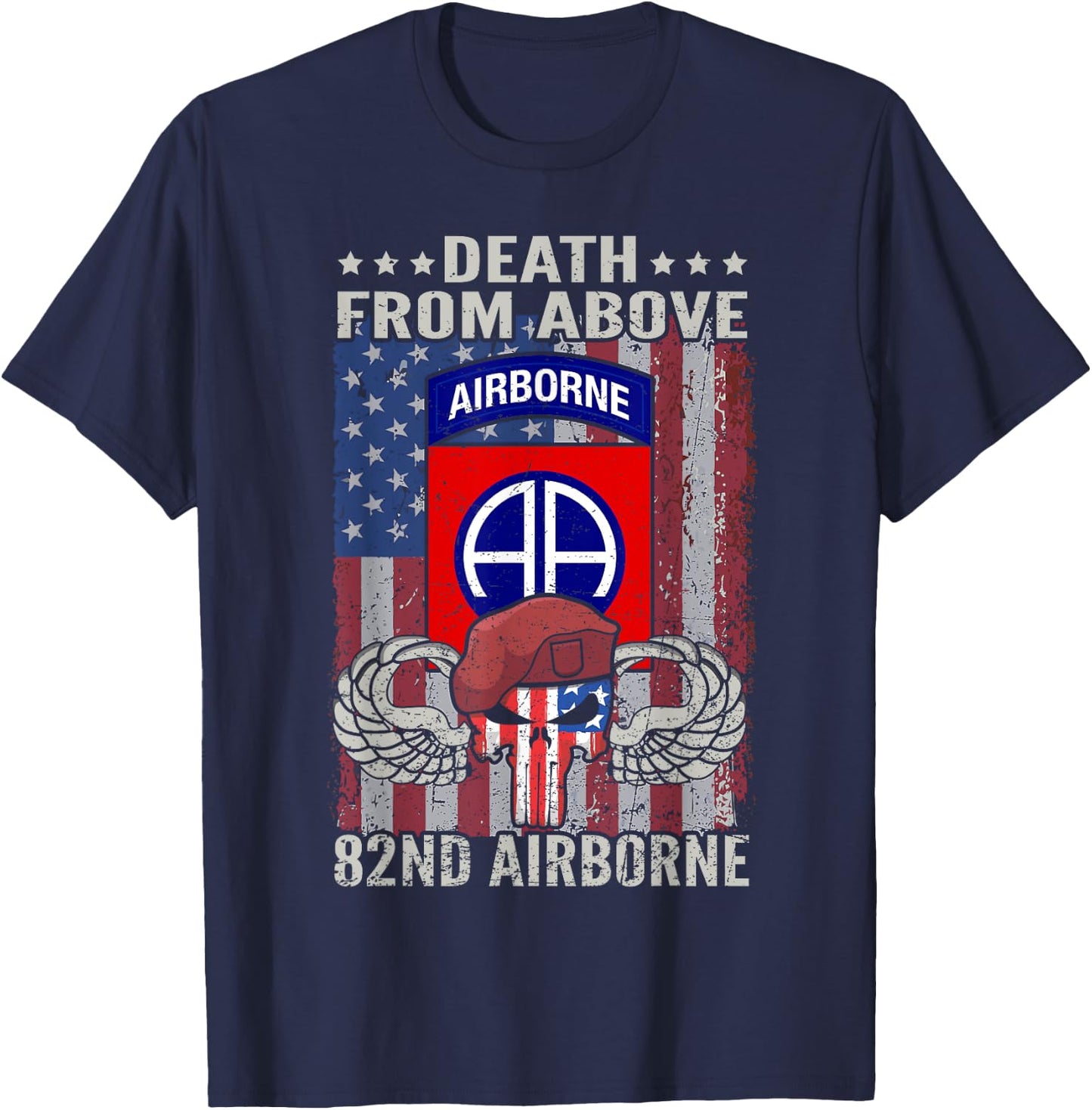Death From Above USA 82nd Airborne Division Veteran T-Shirt - T-Shirt | Navy