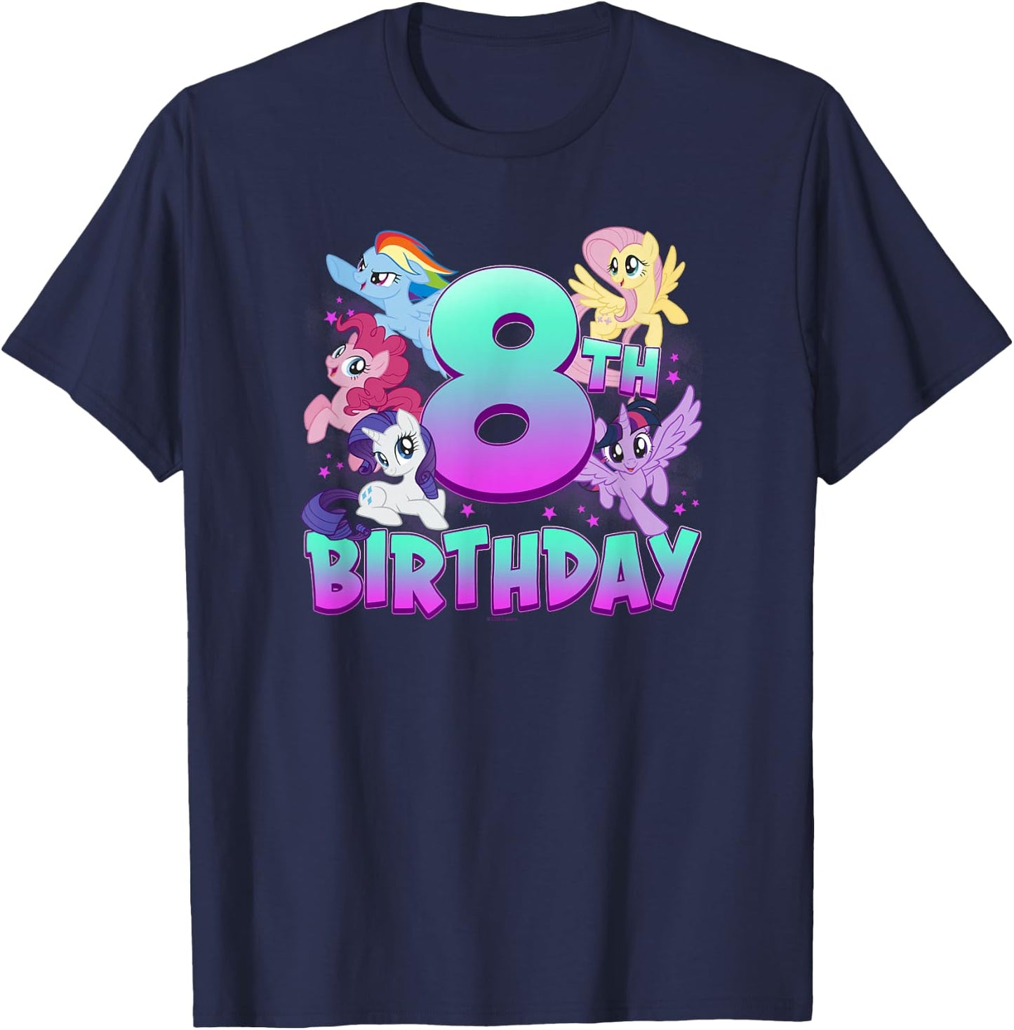 My Little Pony 8th Birthday Group Shot T-Shirt - T-Shirt | Navy