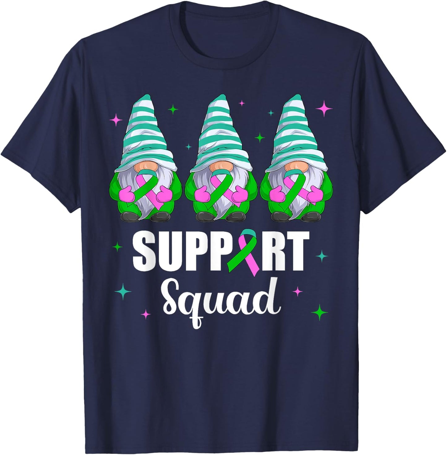 Metastatic Breast Cancer Awareness Shirt Gnome Support Squad T-Shirt - T-Shirt | Navy