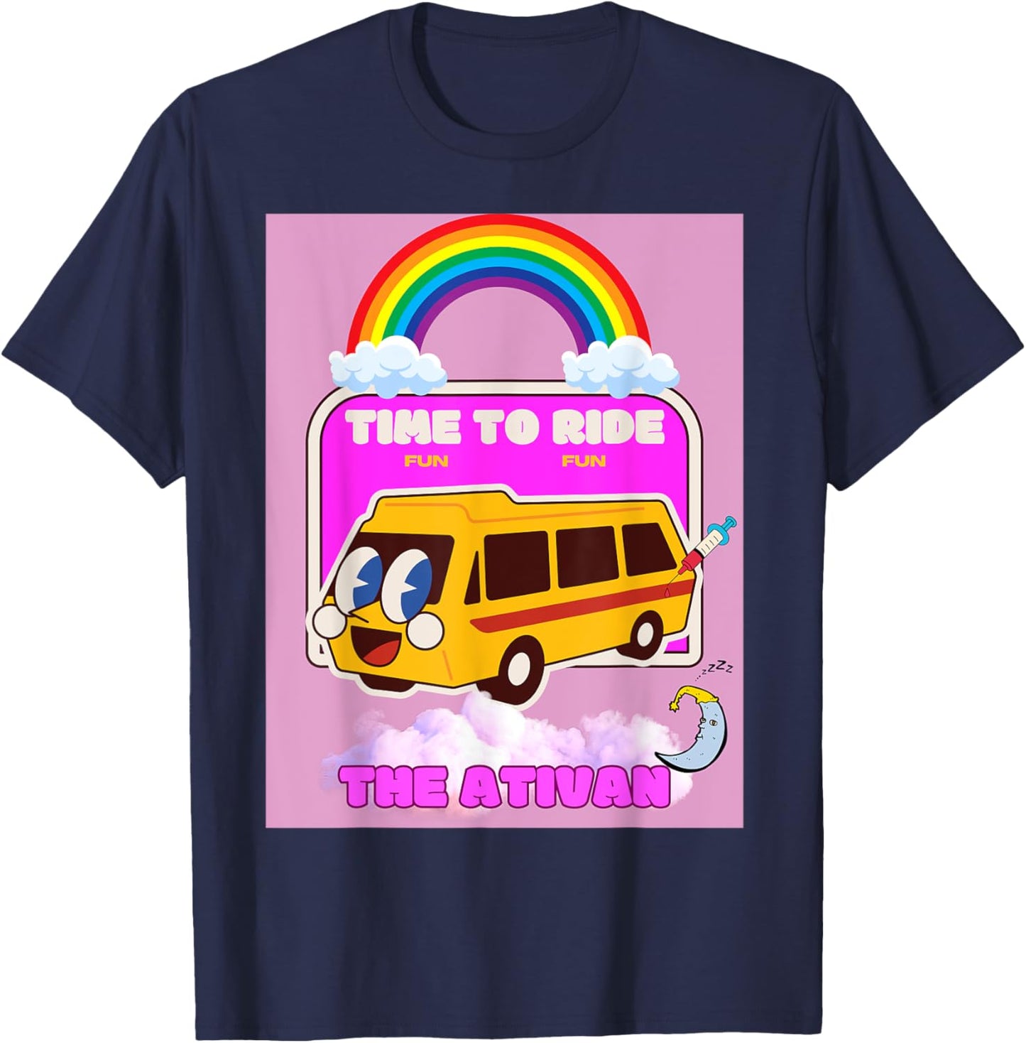 Ride the Ativan Funny Dark Nurse Humor T-Shirt - T-Shirt | Navy