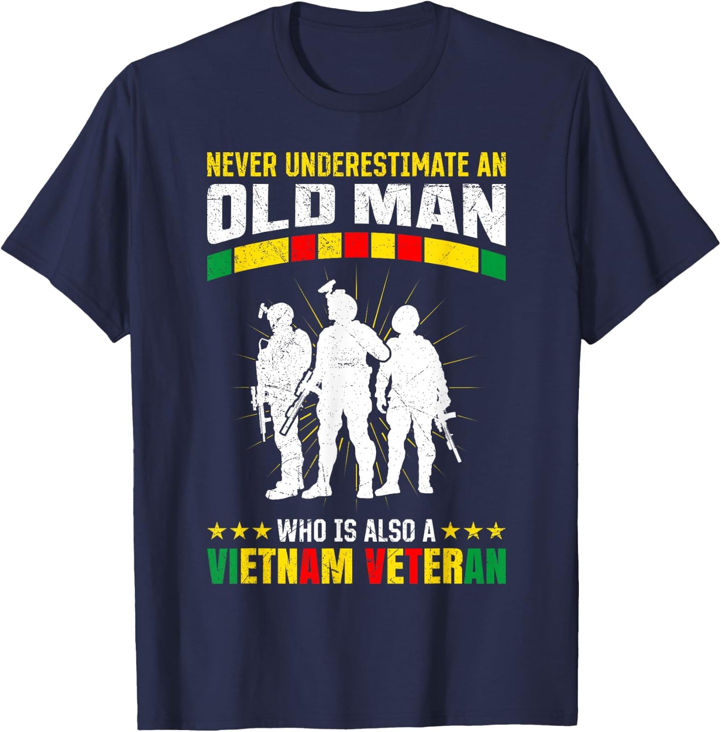 Vietnam Veteran Army Military Fan Memorial Day Veterans T-Shirt - T-Shirt | Navy