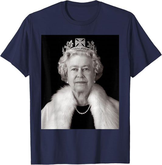 Queen II - Elizabeth England - Queen of England T-Shirt - T-Shirt | Navy