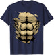 Fake Abs Body Muscle Six Pack Fitness Model Funny Party Torn T-Shirt - T-Shirt | Navy