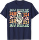 Critical Care Nurse ICU Neonatal Groovy Halloween Nursing T-Shirt - T-Shirt | Navy