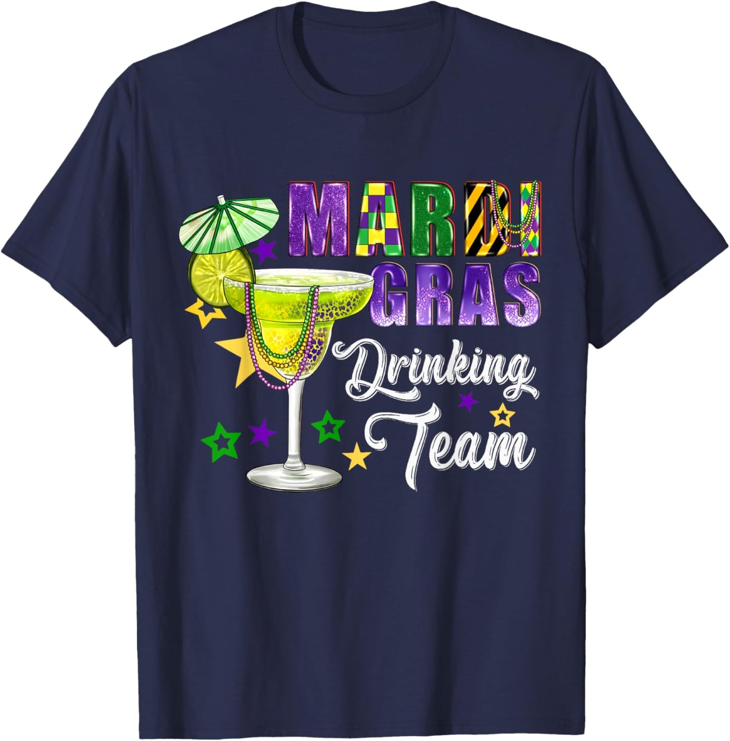 Mardi Gras Drinking Team Tequila Carnival Party T-Shirt - T-Shirt | Navy
