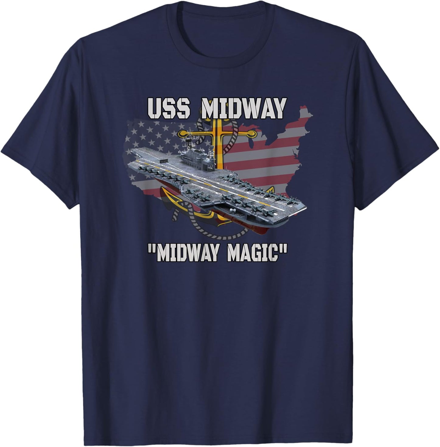 Aircraft Carrier USS Midway CVA-41 CVB-41 Veteran Sailor Dad T-Shirt - T-Shirt | Navy