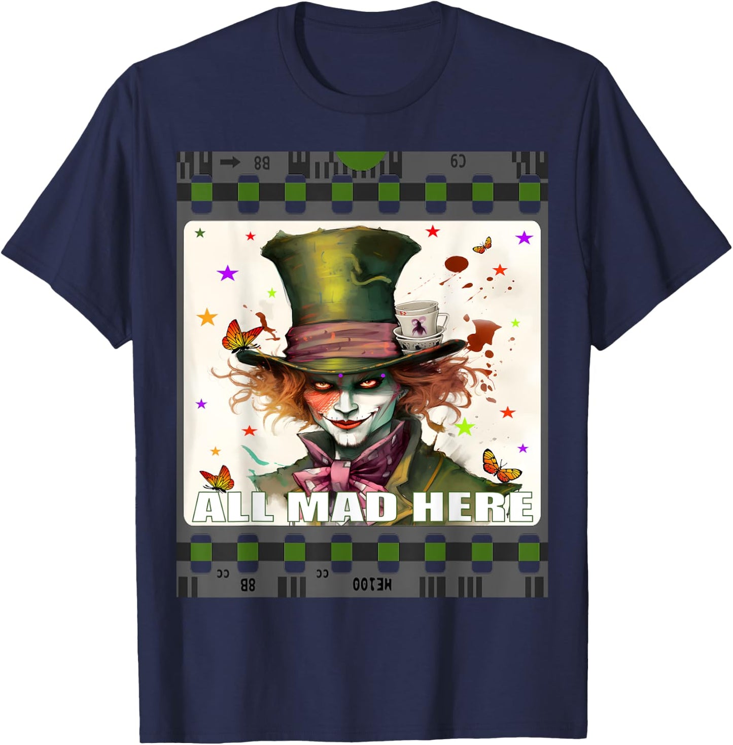 Mad Hatter Men Women Boys Girls Alice in Wonderland T-Shirt - T-Shirt | Navy