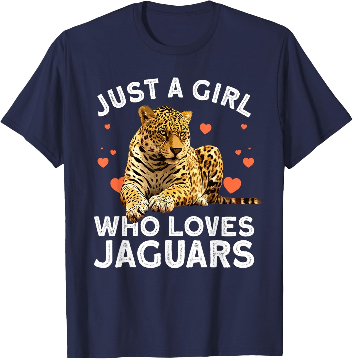 Cool Jaguar Design Girls Cat Animal Jaguar Lover T-Shirt - T-Shirt | Navy