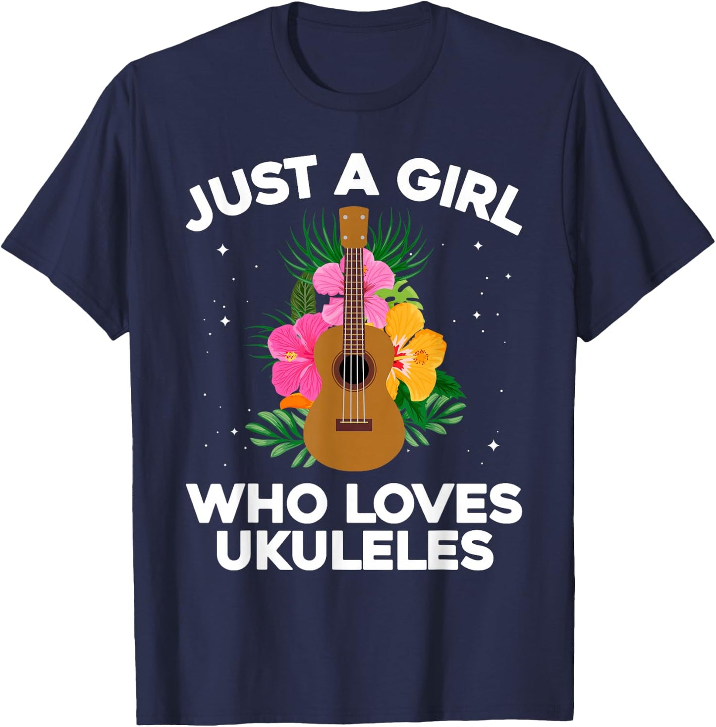 Best Ukulele Girls Hawaiian Guitar Ukulele Player T-Shirt - T-Shirt | Navy
