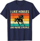 I Like Horses And Maybe 3 People - Horseback Riding Horseman T-Shirt - T-Shirt | Navy