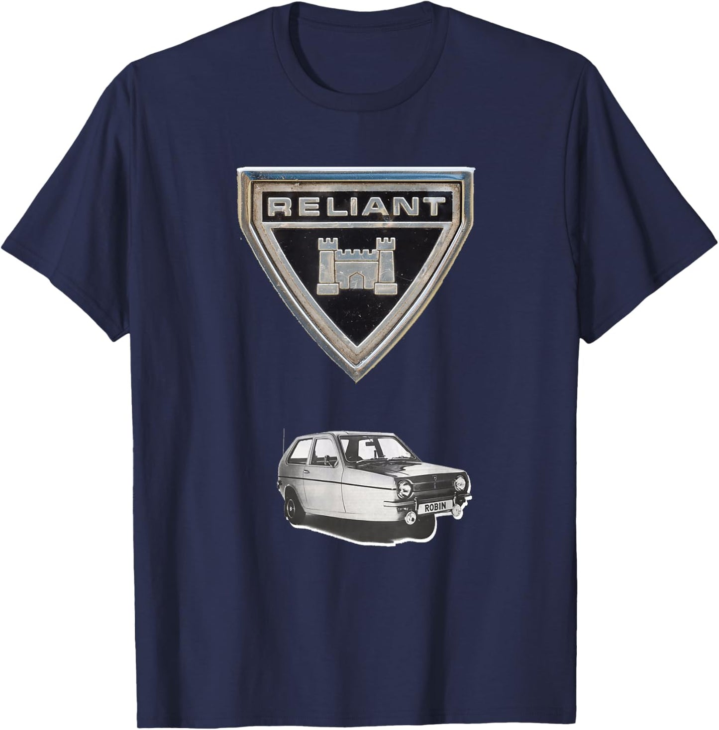 Classic 3-Wheel Car Reliant Robin MK T-Shirt - T-Shirt | Navy