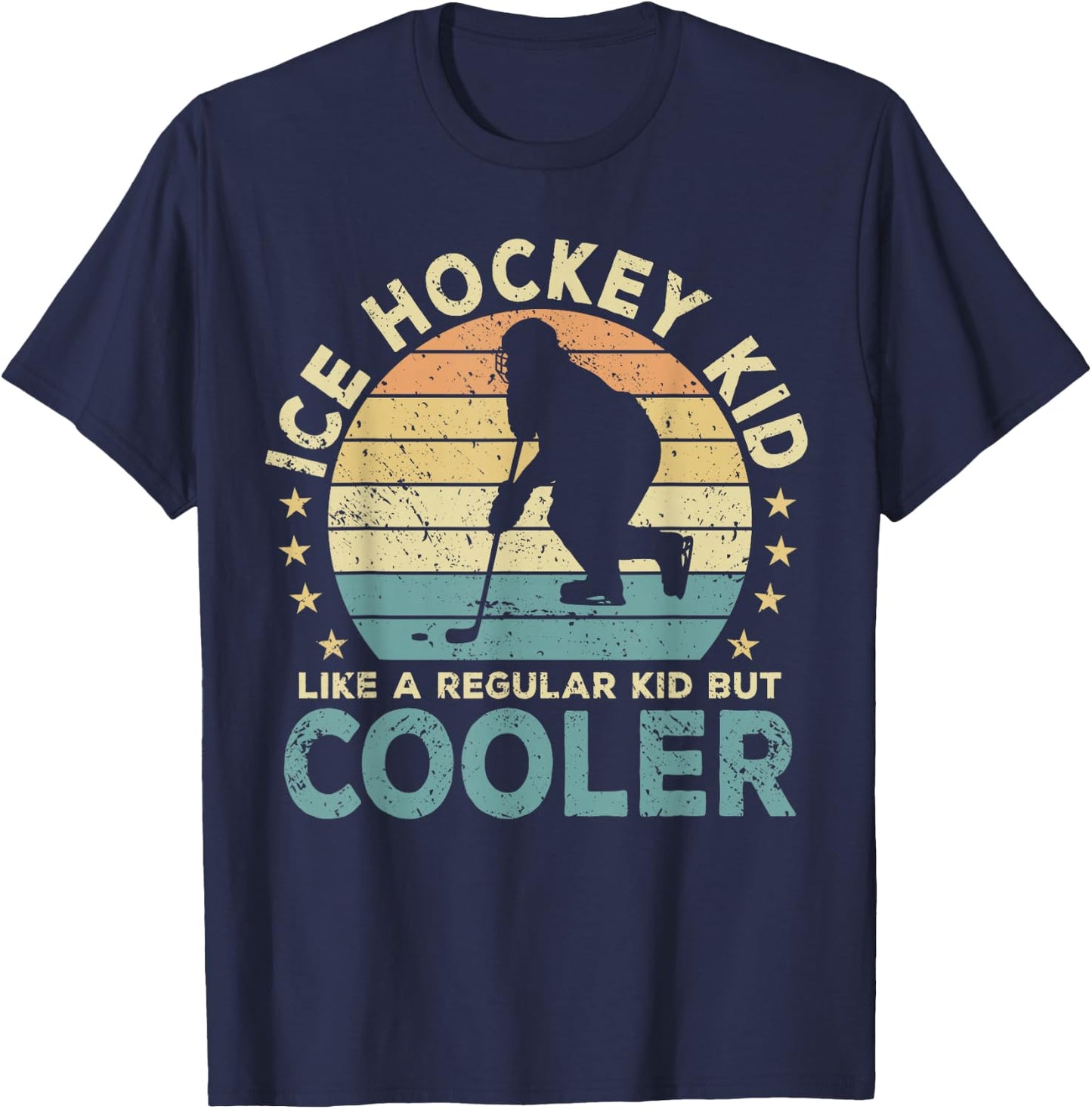 Ice Hockey Kid Hockey Player Funny T-Shirt - T-Shirt | Navy