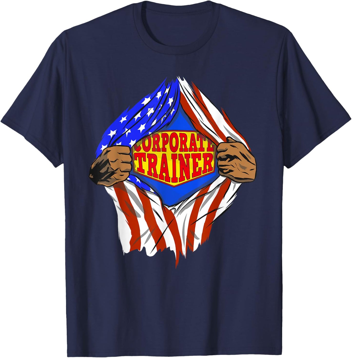 Funny Super Corporate Trainer Hero Job T-Shirt - T-Shirt | Navy