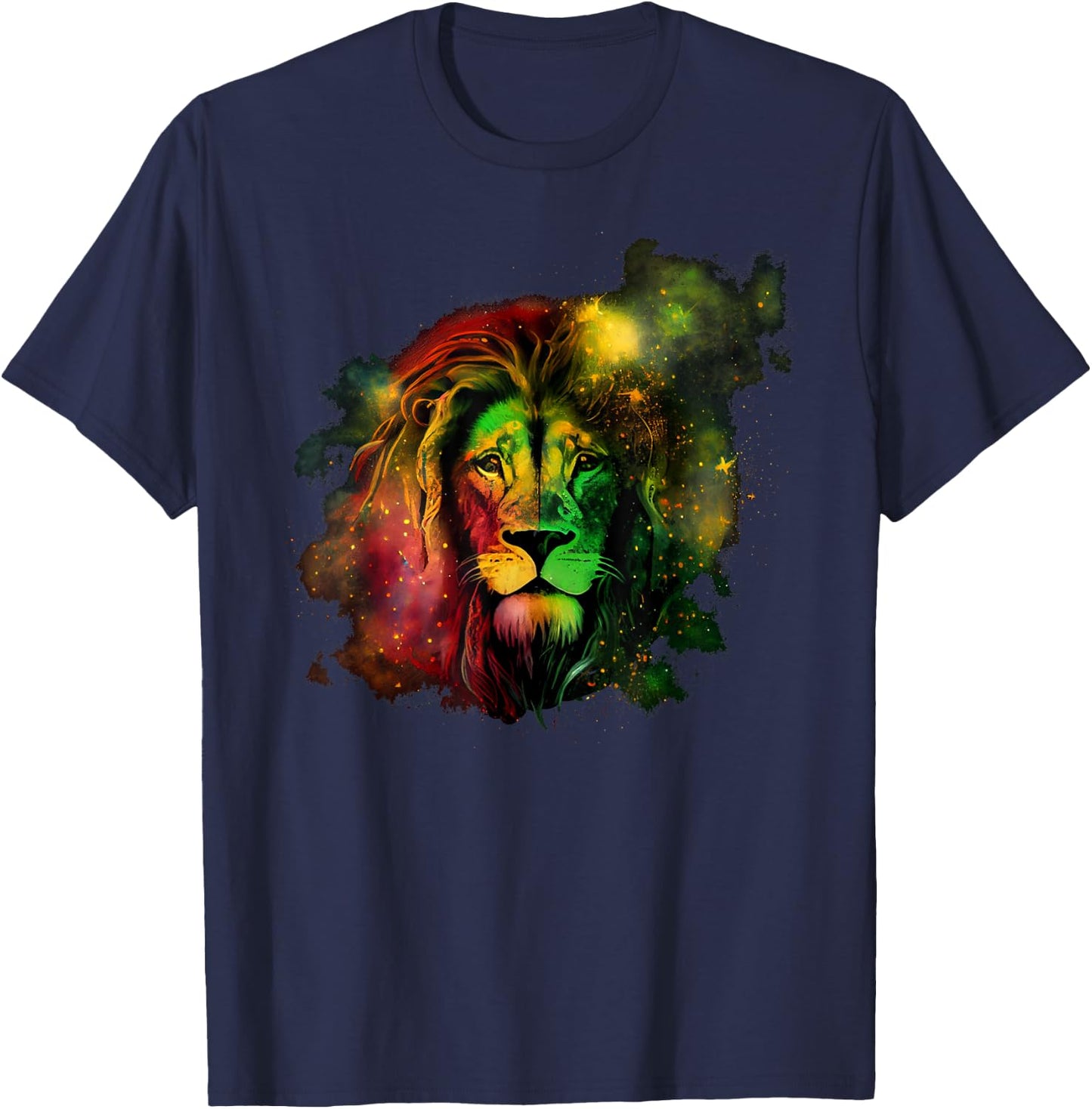 Reggae Lion Rastafari Music Freedom Zion Jamaica T-Shirt - T-Shirt | Navy