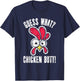Guess What Chicken Butt | Distressed Funny Chicken T-Shirt - T-Shirt | Navy