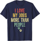 Funny I Love My Dog More Than People Vintage T-Shirt - T-Shirt | Navy