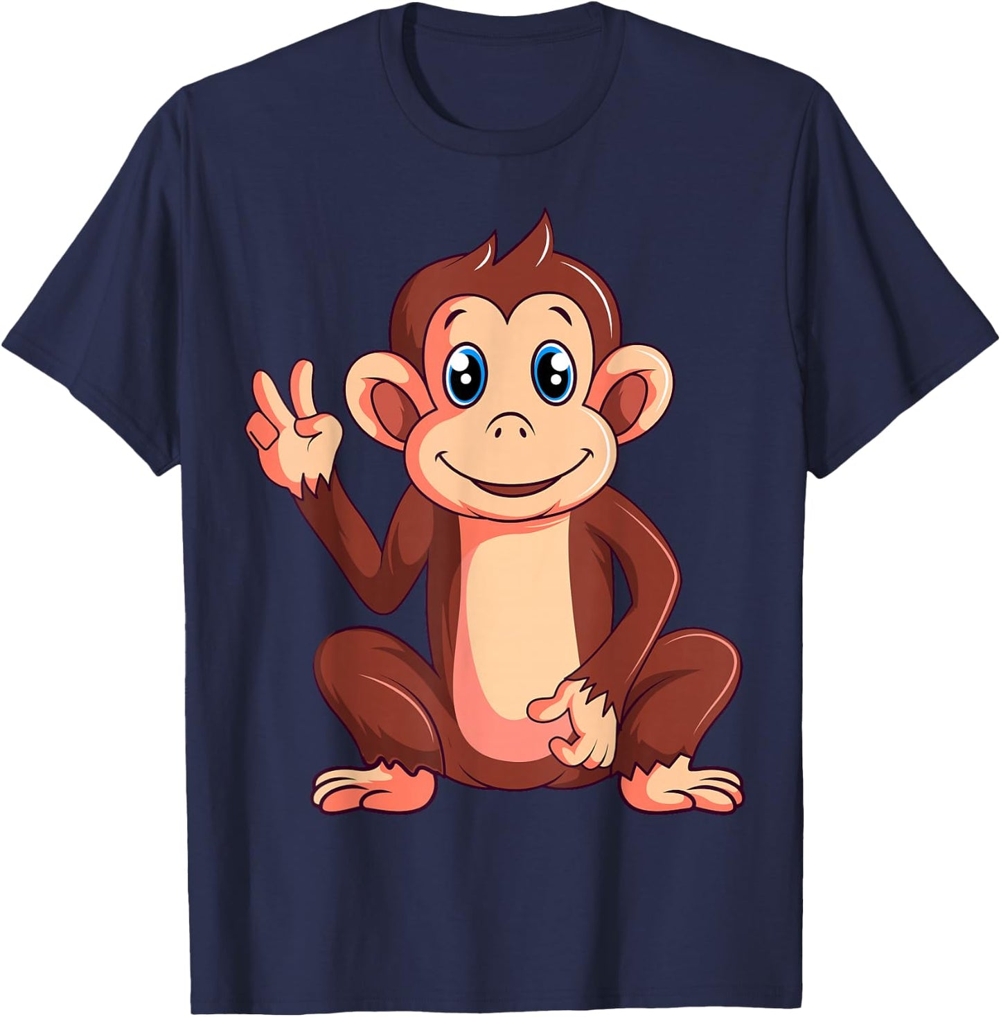 Monkey Lover Kids Boys Girls Women T-Shirt - T-Shirt | Navy