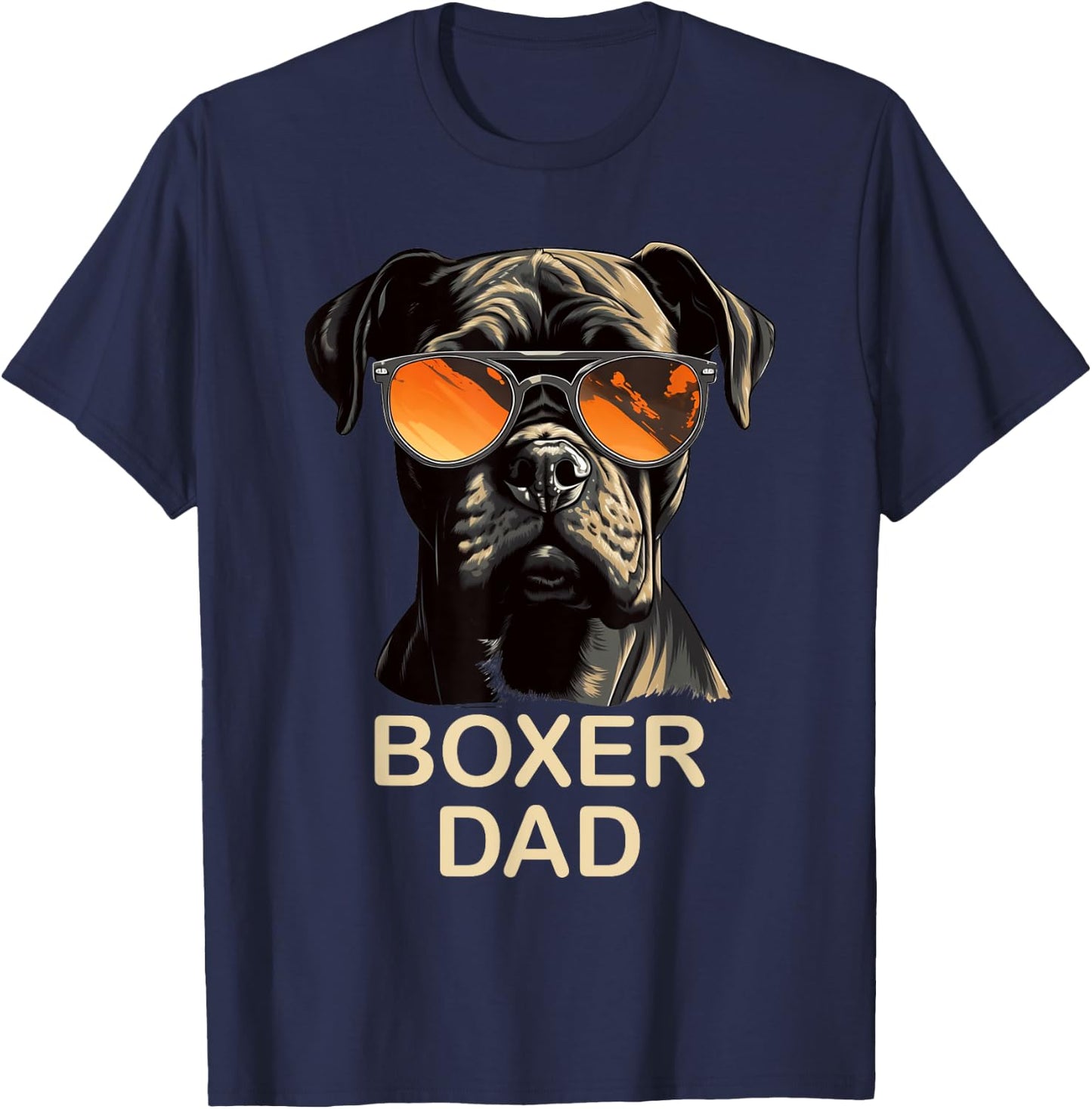 Boxer Dad Dog Owner Gift Funny Boxer Dog Lover Dad T-Shirt - T-Shirt | Navy