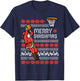 Merry Swishmas Basketball Ugly Christmas Xmas Men Boys Kids T-Shirt - T-Shirt | Navy