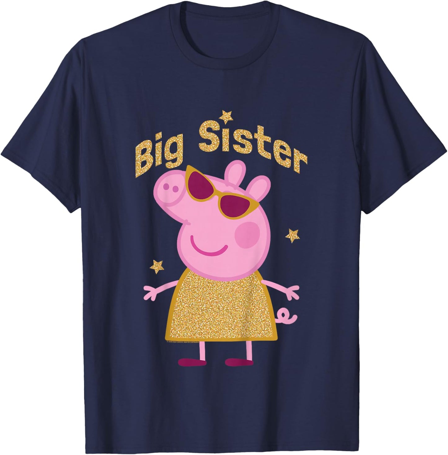 Peppa Pig Big Sister Sparkle Sunglasses Portrait T-Shirt - T-Shirt | Navy