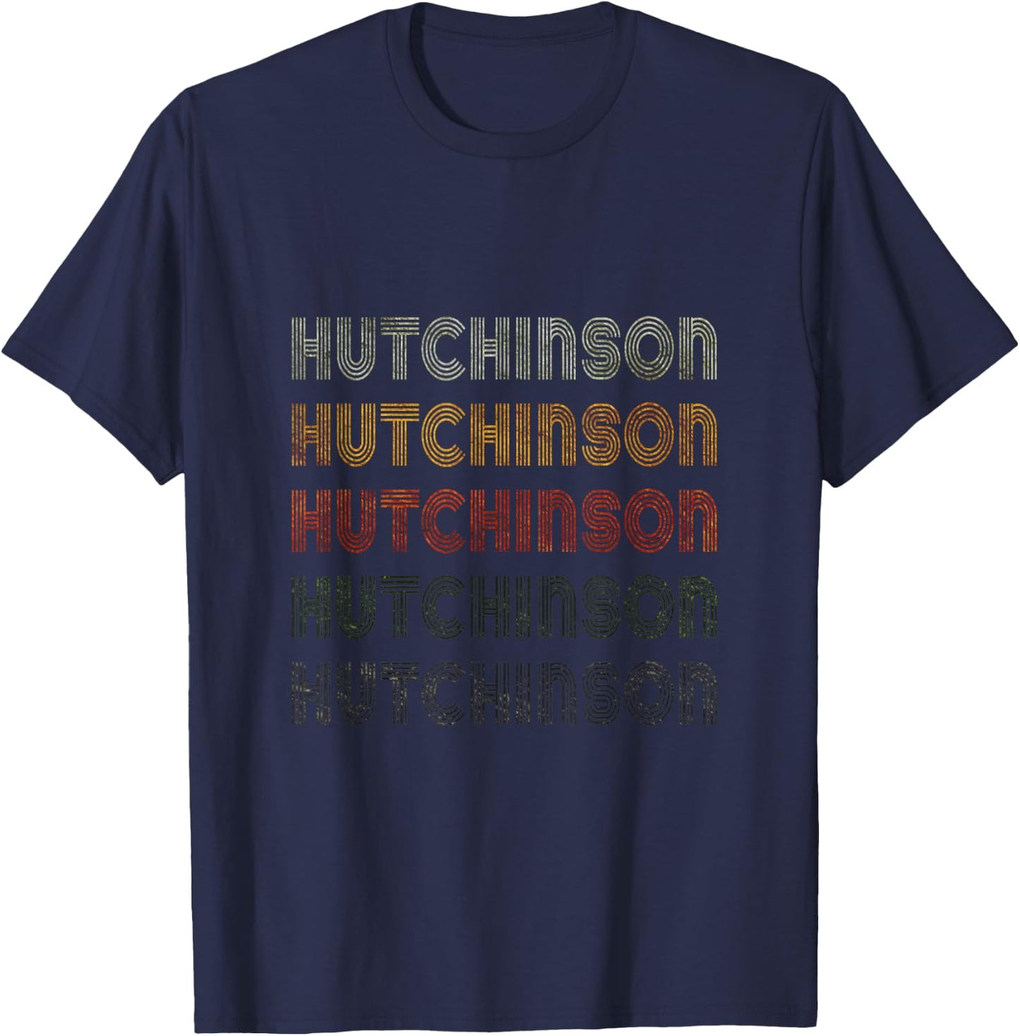 Love Hutchinson Grunge Vintage Style Black Hutchinson T-Shirt - T-Shirt | Navy