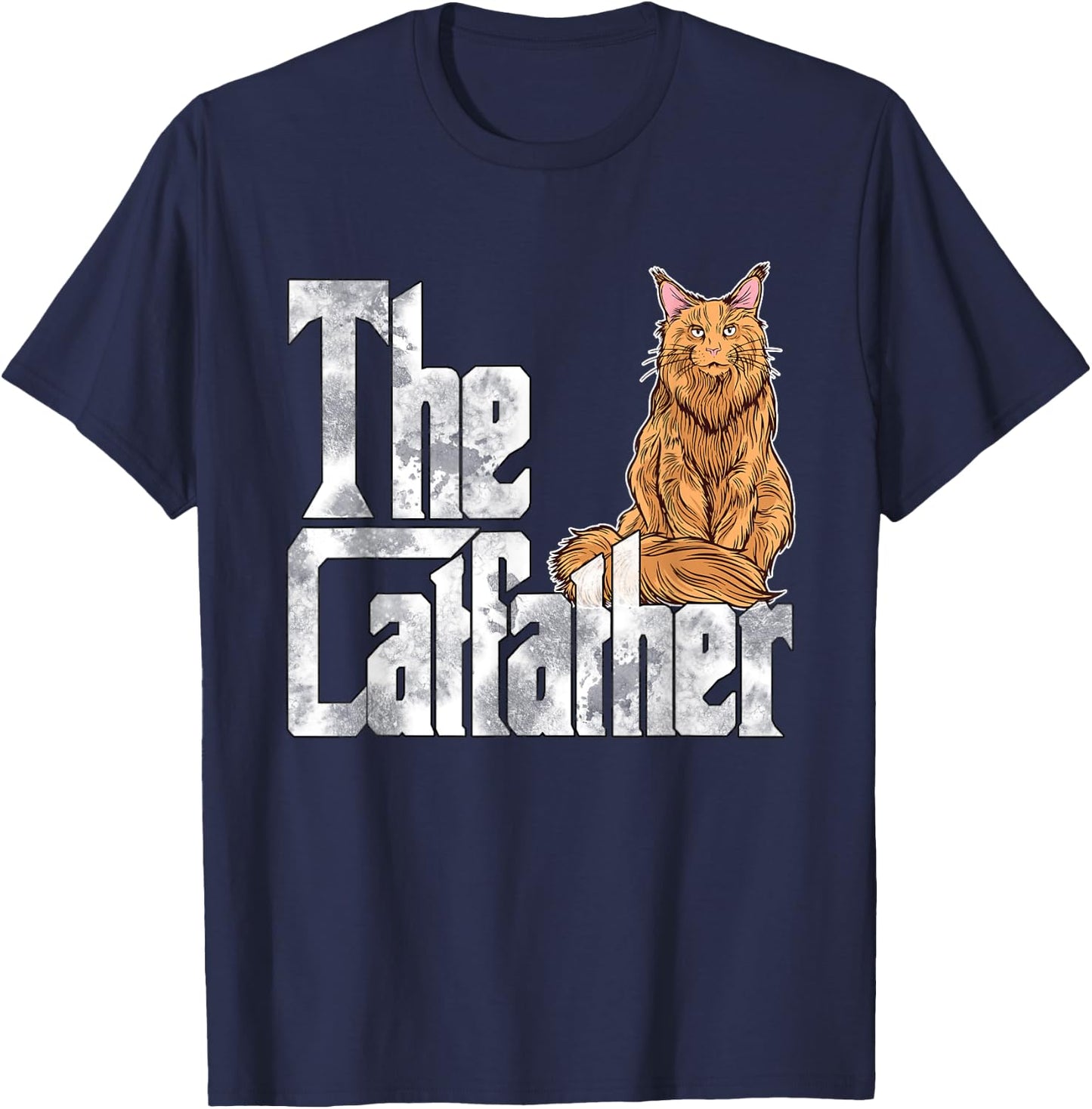 Cat Dad The Catfather Maine Coon Cat Father Kitty Daddy Women T-Shirt - T-Shirt | Navy