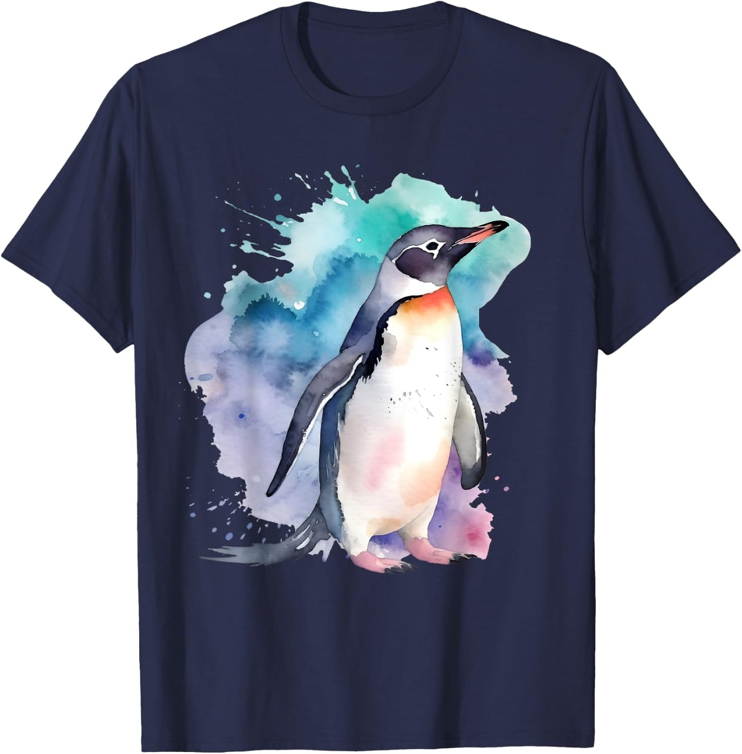 Penguin Watercolor T-Shirt - T-Shirt | Navy