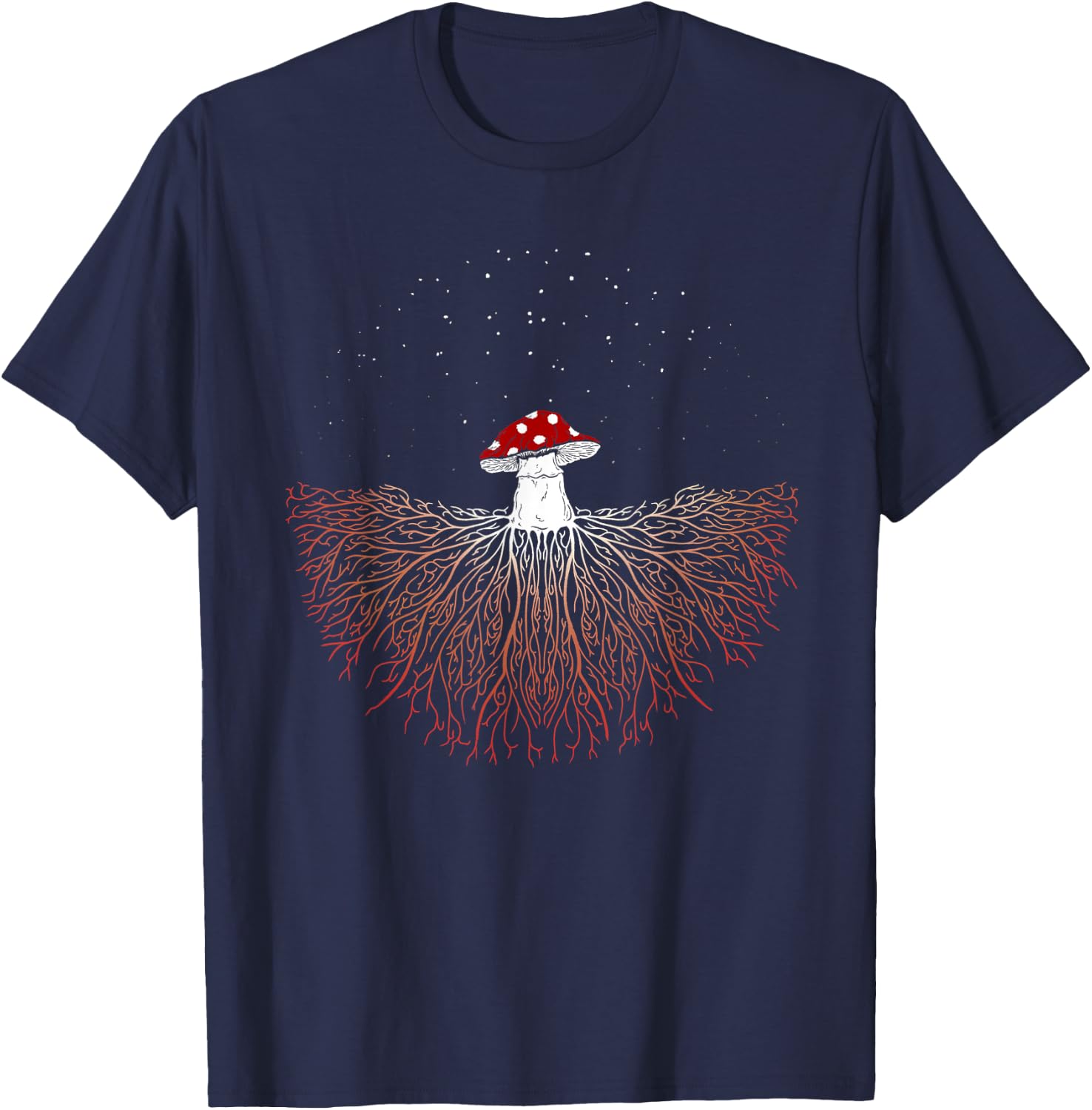 Mushroom fungus mycelium T-Shirt - T-Shirt | Navy