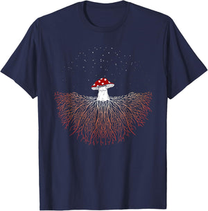 Mushroom fungus mycelium T-Shirt - T-Shirt | Navy