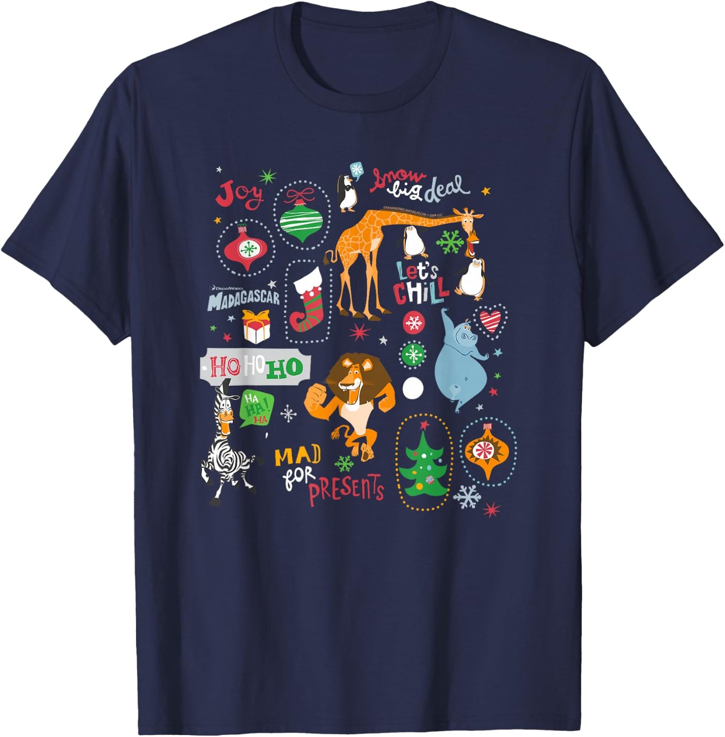 DreamWorks Madagascar Christmas T-Shirt - T-Shirt | Navy