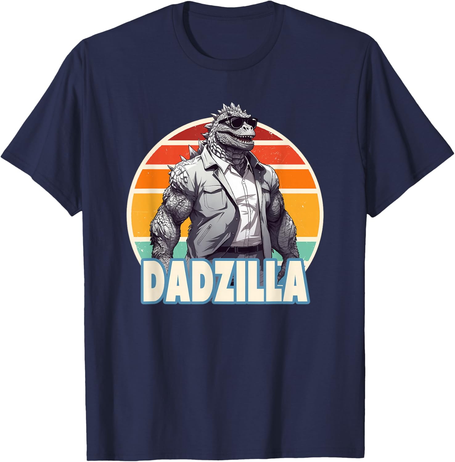 Dadzilla The Rad Dad Kaiju Vibes T-Shirt - T-Shirt | Navy