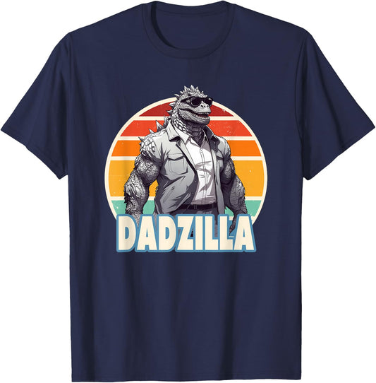 Dadzilla The Rad Dad Kaiju Vibes T-Shirt - T-Shirt | Navy