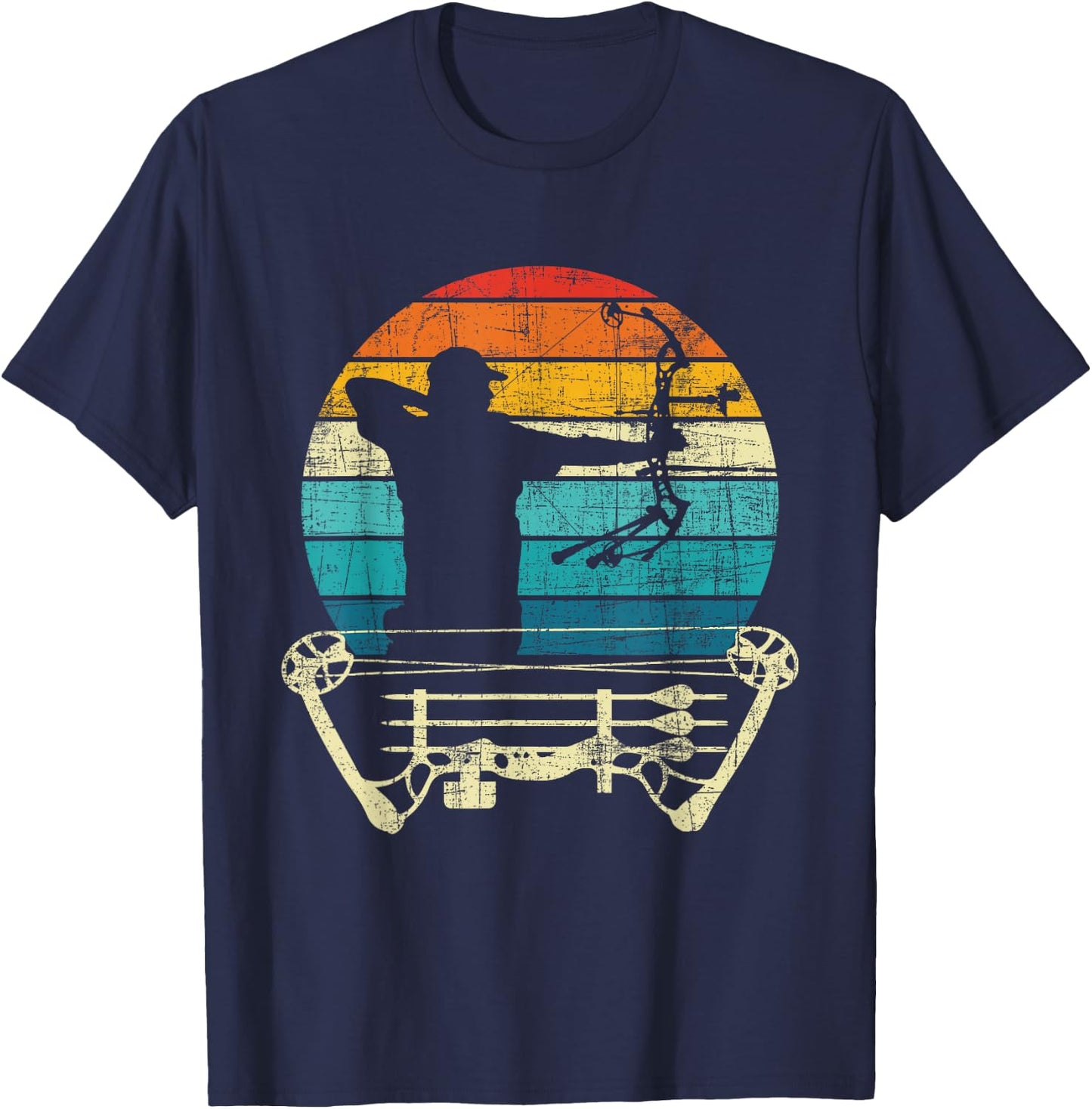 Retro Vintage Archery Girl - Bow Arrow Archer Bowhunting T-Shirt - T-Shirt | Navy