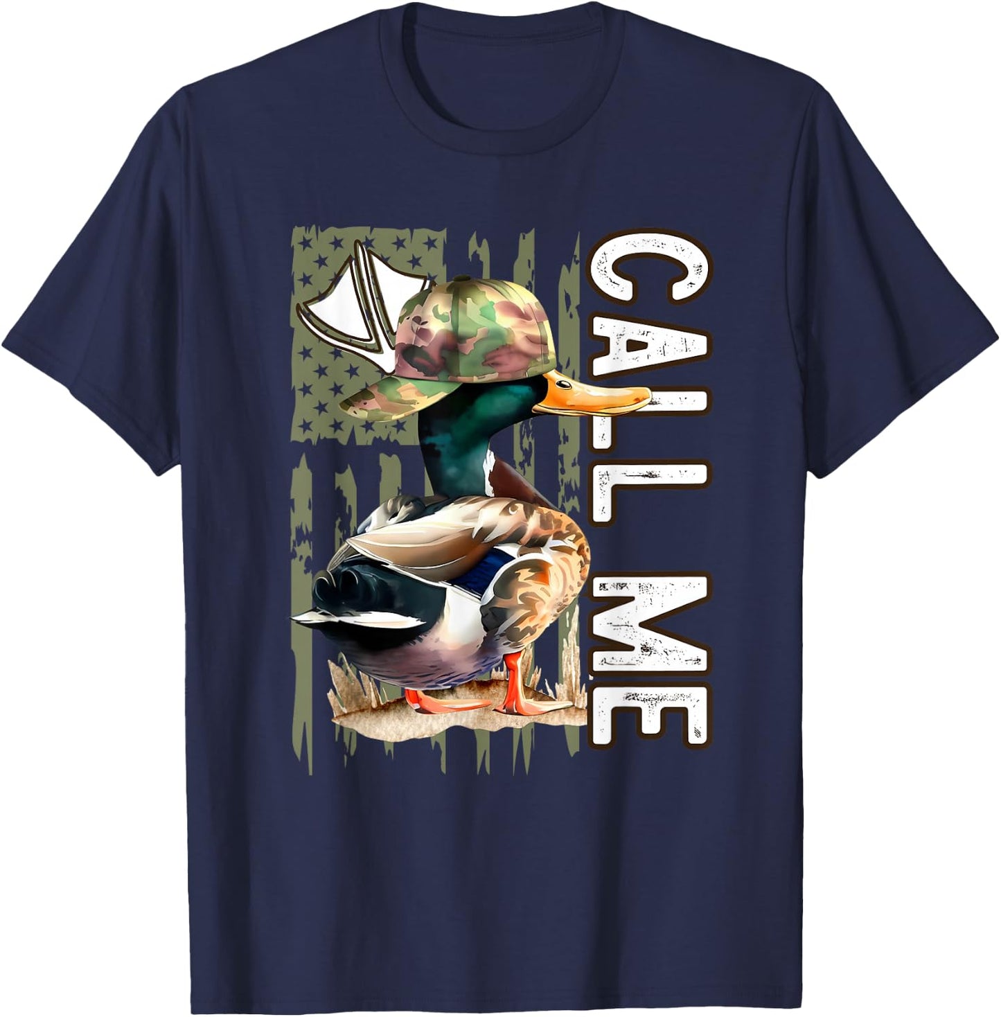 Call Me Mallard Duck Hunter Hunting Season Cute Duck Hunting T-Shirt - T-Shirt | Navy