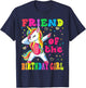 Friend of the Birthday Princess Girl Dabbing Unicorn T-Shirt - T-Shirt | Navy