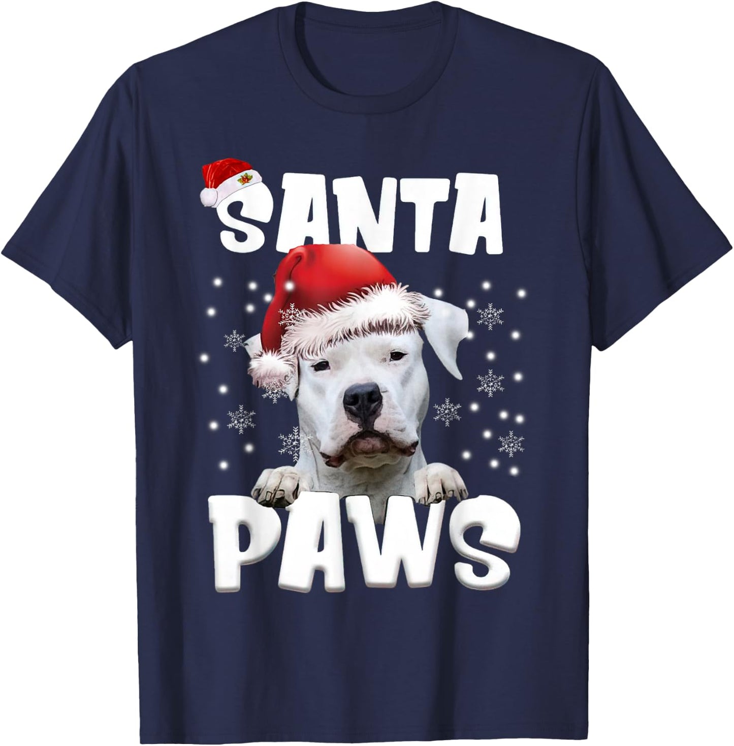 Funny Dogo Argentino Christmas Lights Tree Dog Lover Xmas T-Shirt - T-Shirt | Navy