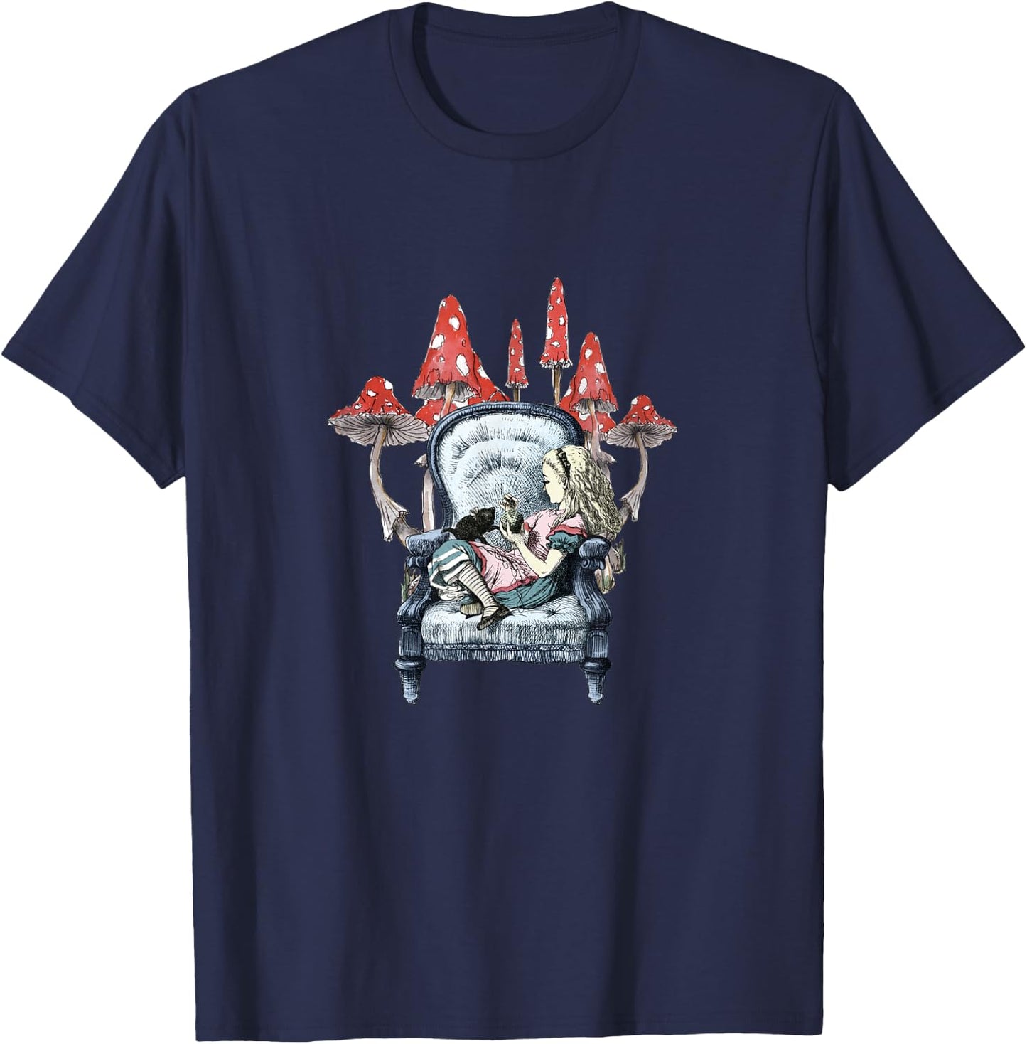 Alice In Wonderland - Alice Mushroom T-Shirt - T-Shirt | Navy