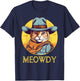 Cat Cowboy Cowgirl Women Men Kid Halloween Meow Howdy Meowdy T-Shirt - T-Shirt | Navy