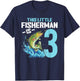 Boys Fishing Birthday Shirt 3 Year Old Boy Fisherman Kids T-Shirt - T-Shirt | Navy