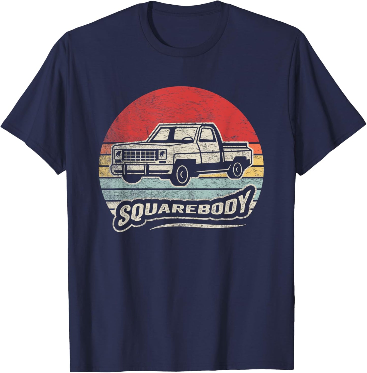 Pickup Truck Gift Retro Classic Square Body Truck Squarebody T-Shirt - T-Shirt | Navy