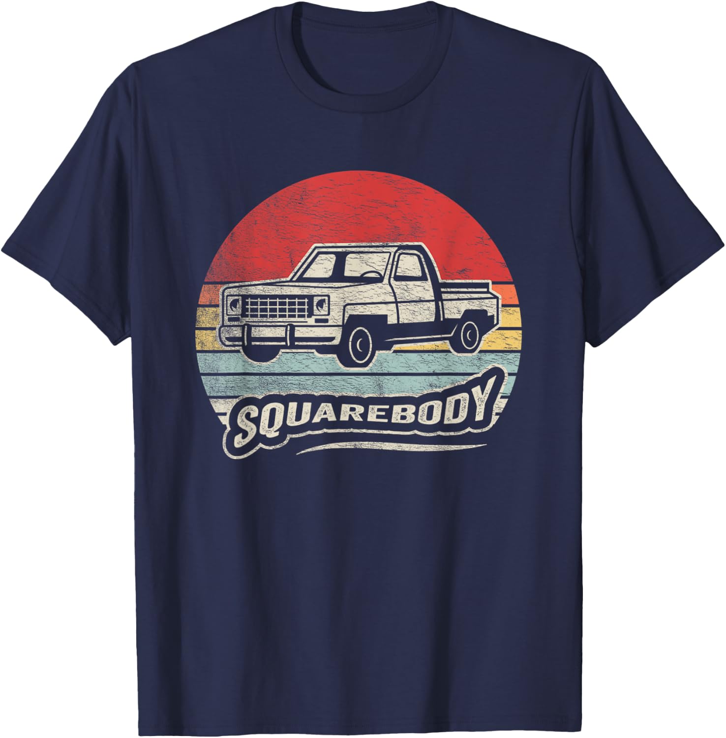 Pickup Truck Gift Retro Classic Square Body Truck Squarebody T-Shirt - T-Shirt | Navy