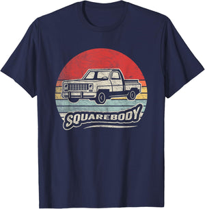 Pickup Truck Gift Retro Classic Square Body Truck Squarebody T-Shirt - T-Shirt | Navy