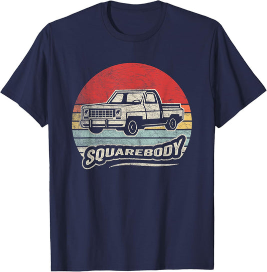Pickup Truck Gift Retro Classic Square Body Truck Squarebody T-Shirt - T-Shirt | Navy