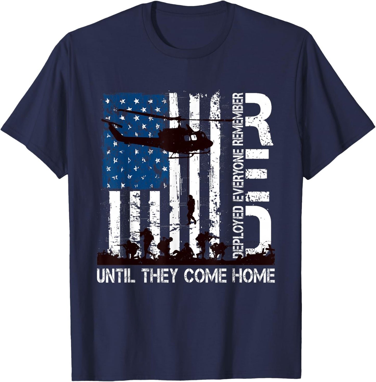 Red Friday Until They Come Home Distressed R.E.D. US Flag T-Shirt - T-Shirt | Navy