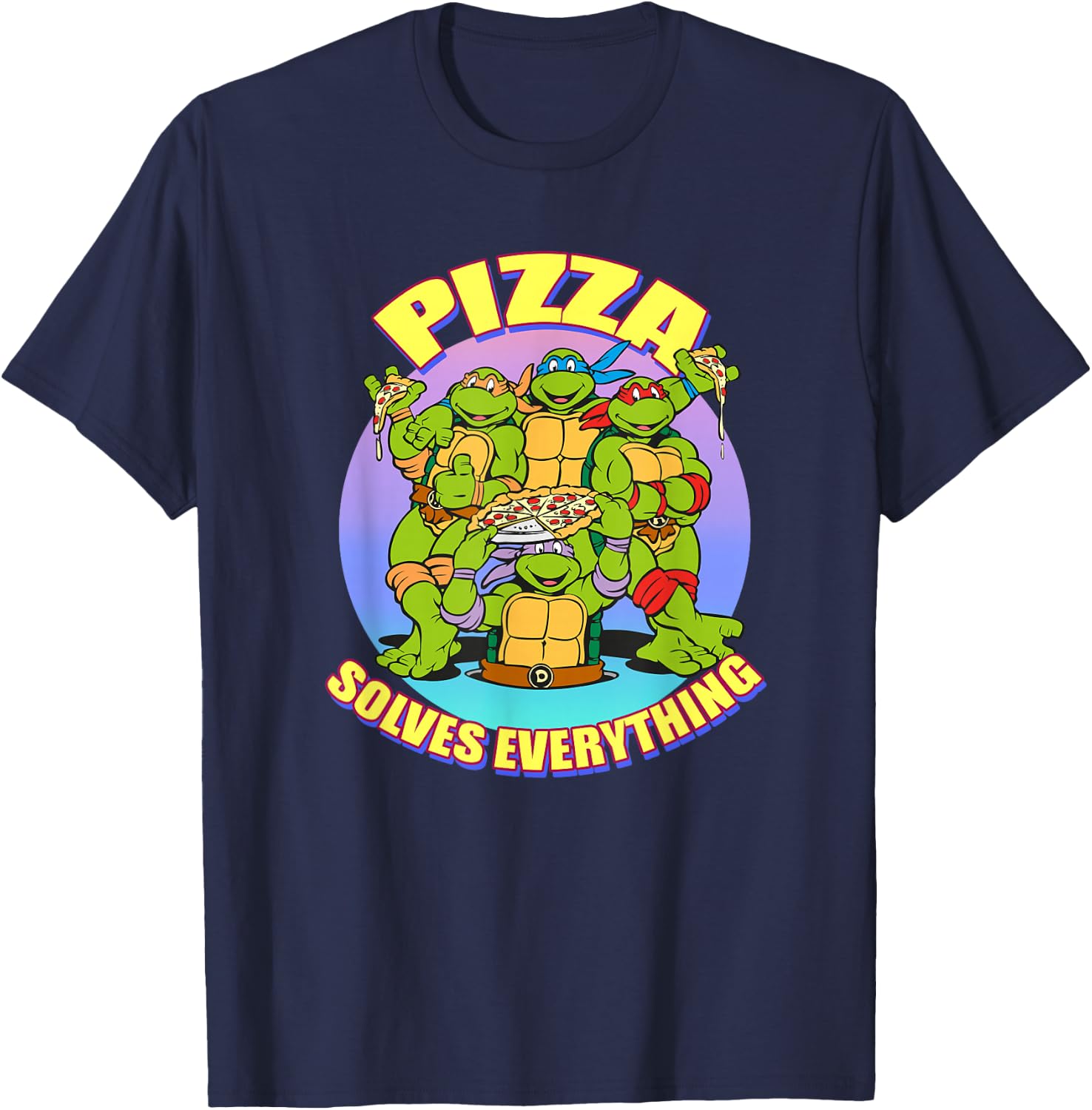 TMNT - Pizza Solves Everything T-Shirt - T-Shirt | Navy