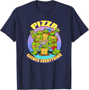 TMNT - Pizza Solves Everything T-Shirt - T-Shirt | Navy