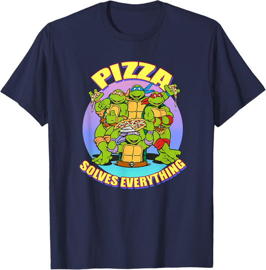 TMNT - Pizza Solves Everything T-Shirt - T-Shirt | Navy