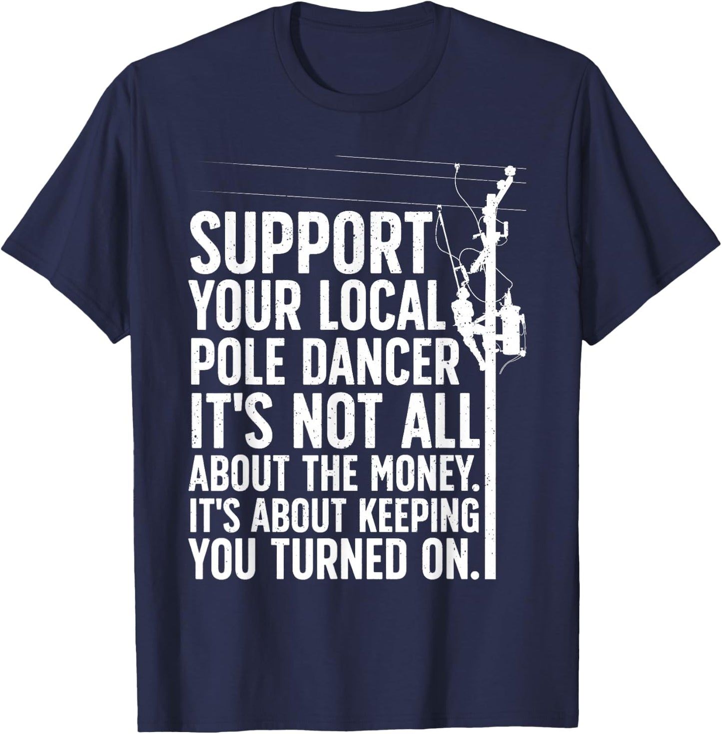 Best Lineman Design Women Kids Electrical Lineman T-Shirt - T-Shirt | Navy