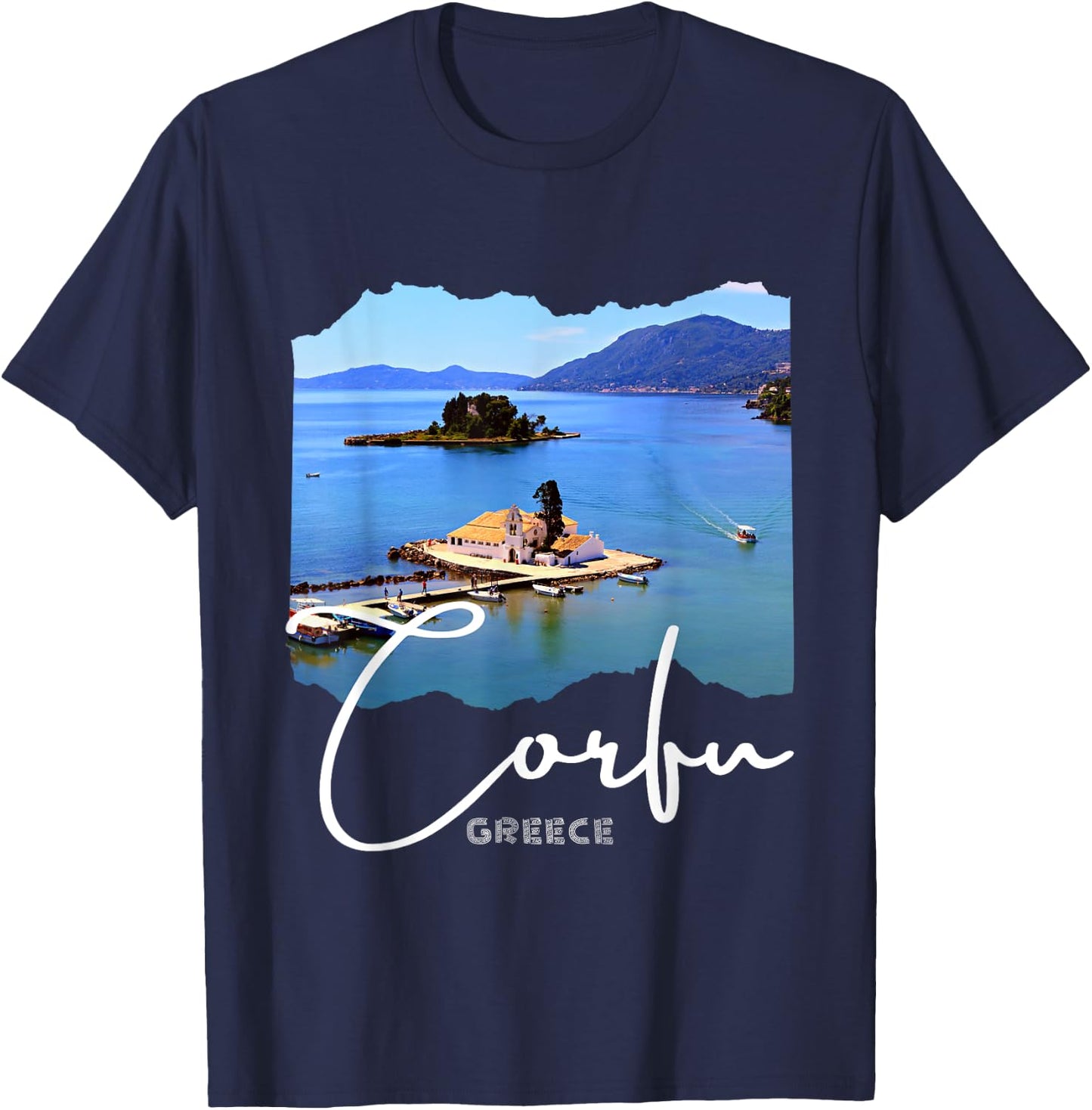 Corfu Island Greece Corfu T-Shirt - T-Shirt | Navy
