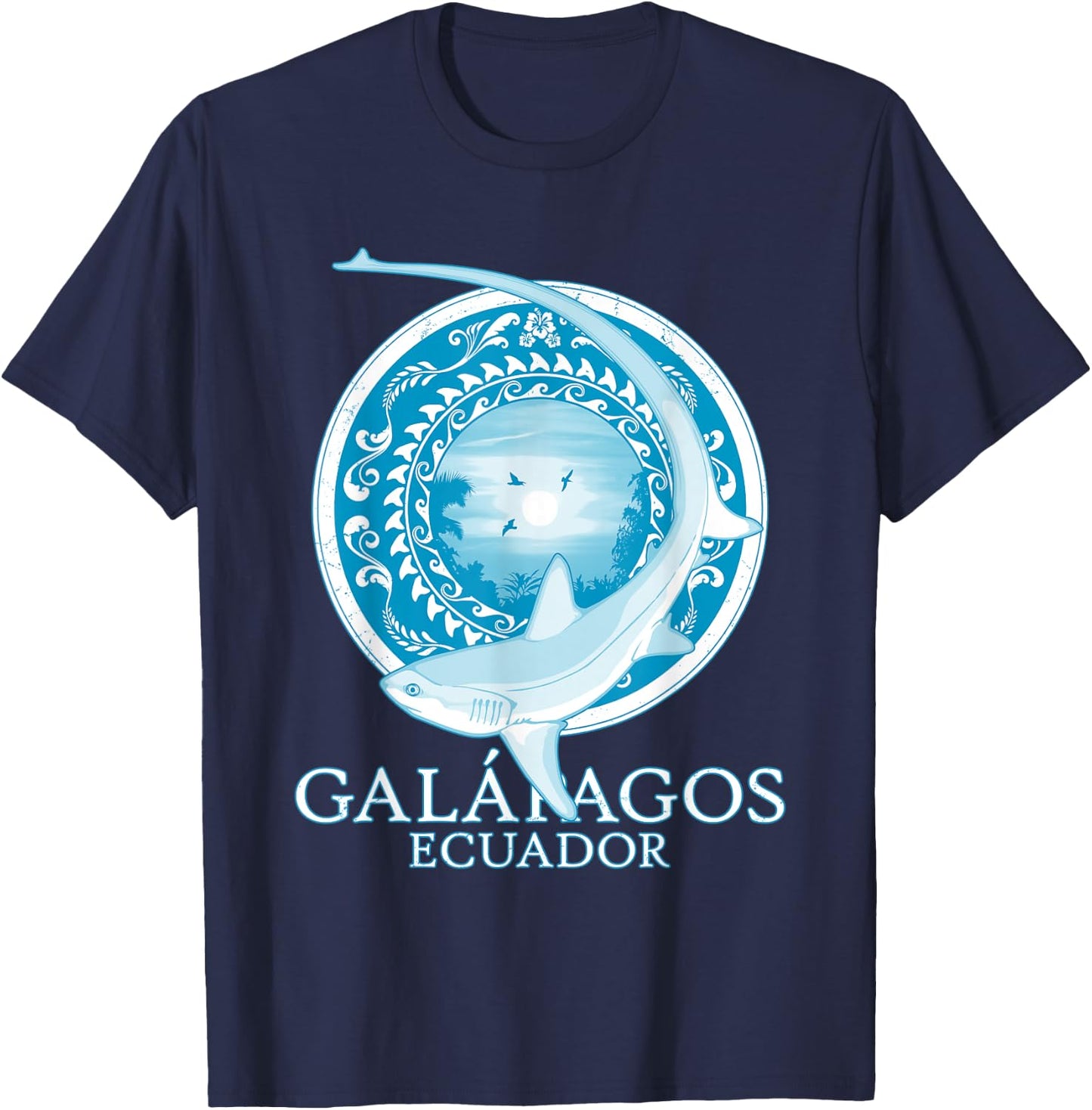 Galapagos Islands Ecuador Thresher Shark T-Shirt - T-Shirt | Navy